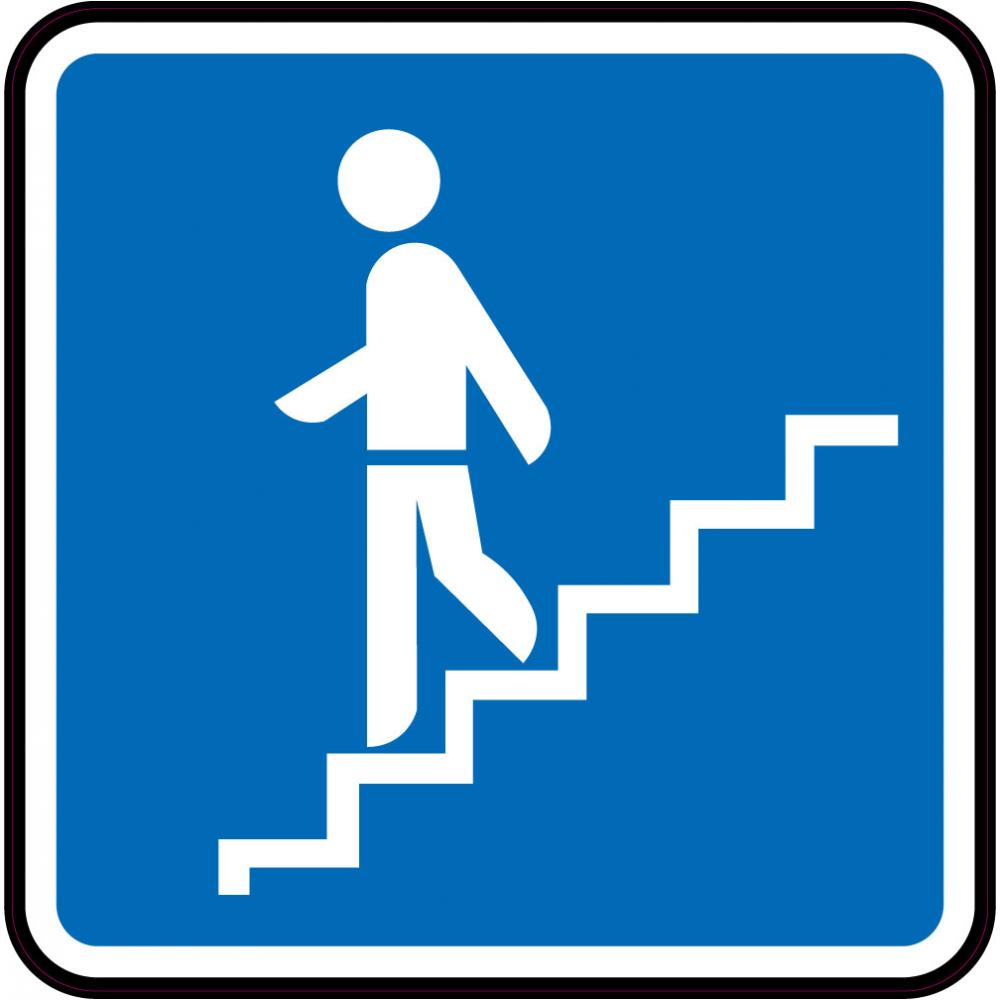 Indication descendre les escaliers autocollant sticker logo98