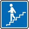 Indication descendre les escaliers autocollant sticker logo98