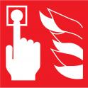 Indication Incendie Alarme boutons flamme rouge autocollant sticker logo64