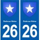 26 star-sur-Rhône escudo de armas de la etiqueta engomada de la placa de pegatinas de la ciudad