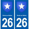 26 étoile-sur-Rhône blason autocollant plaque stickers ville
