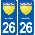 26 Montélier blason autocollant plaque stickers ville