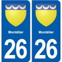 26 Montélier blason autocollant plaque stickers ville