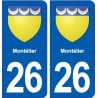 26 Montélier blason autocollant plaque stickers ville