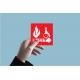 Indication Incendie sortie handicapé alarme feu incendie autocollant sticker logo87