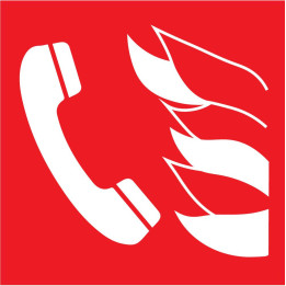 Indication Incendie téléphone feu alarme incendie appel autocollant sticker logo31