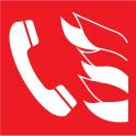 Indication Incendie téléphone feu alarme incendie appel autocollant sticker logo31