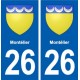 26 Montélier blason autocollant plaque stickers ville