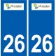 26 Montélier logo autocollant plaque stickers ville