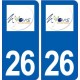 26 Nyons logo autocollant plaque stickers ville