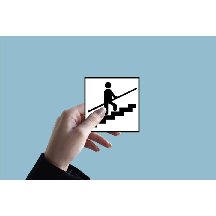 Information "Tenez la rampe" escalier monter sécurité indication autocollant sticker logo719