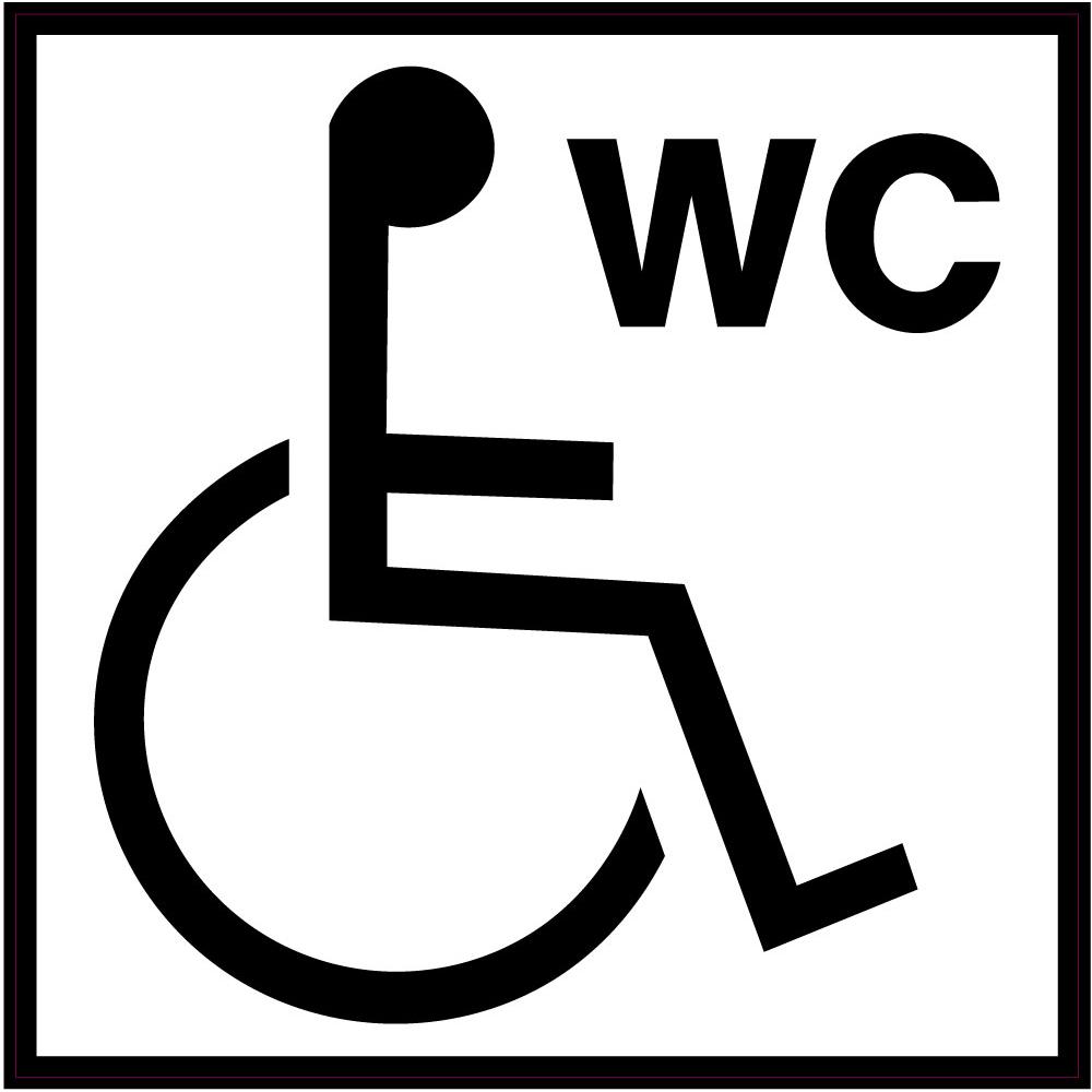 Information WC handicapé toilette chaise roulante handicap autocollant sticker logo834