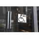 Information WC handicapé toilette chaise roulante handicap autocollant sticker logo834