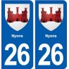 26 Nyons logo autocollant plaque stickers ville