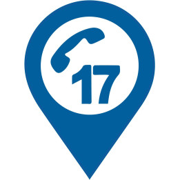 Numéro d'urgence 17 Police Secours téléphone appel autocollant sticker logo64