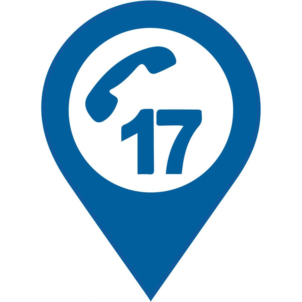 Numéro d'urgence 17 Police Secours téléphone appel autocollant sticker logo64