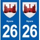 26 Nyons logo autocollant plaque stickers ville