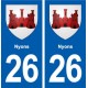 26 Nyons escudo de armas de la etiqueta engomada de la placa de pegatinas de la ciudad