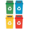 Set de 4 poubelle de recyclage coloré tri logo autocollant sticker logo98