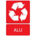 Recyclage alu aluminium tri sélectif logo information indication environnement autocollant sticker logo97