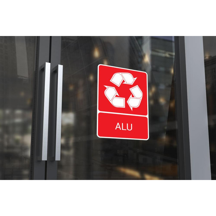 Recyclage alu aluminium tri sélectif logo information indication environnement autocollant sticker logo97