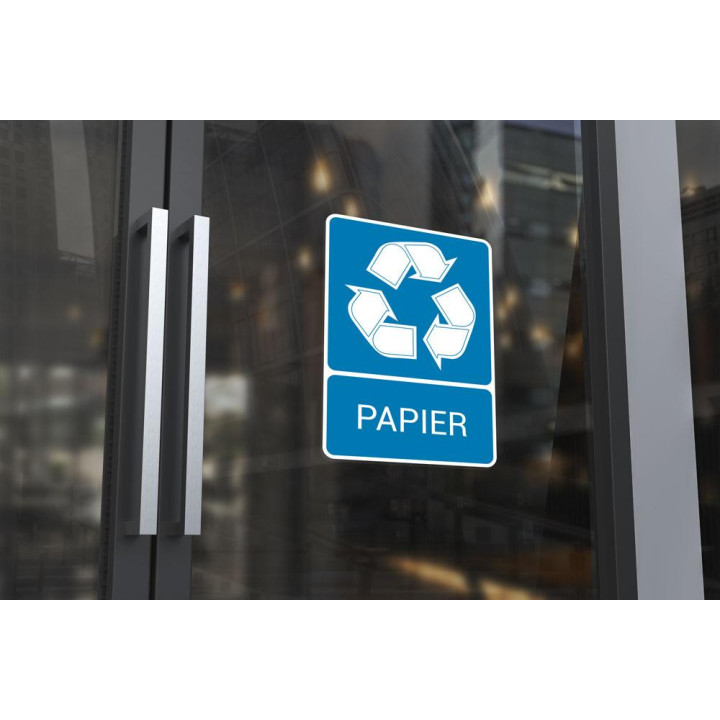 Recyclage papier tri sélectif logo information indication environnement autocollant sticker logo546