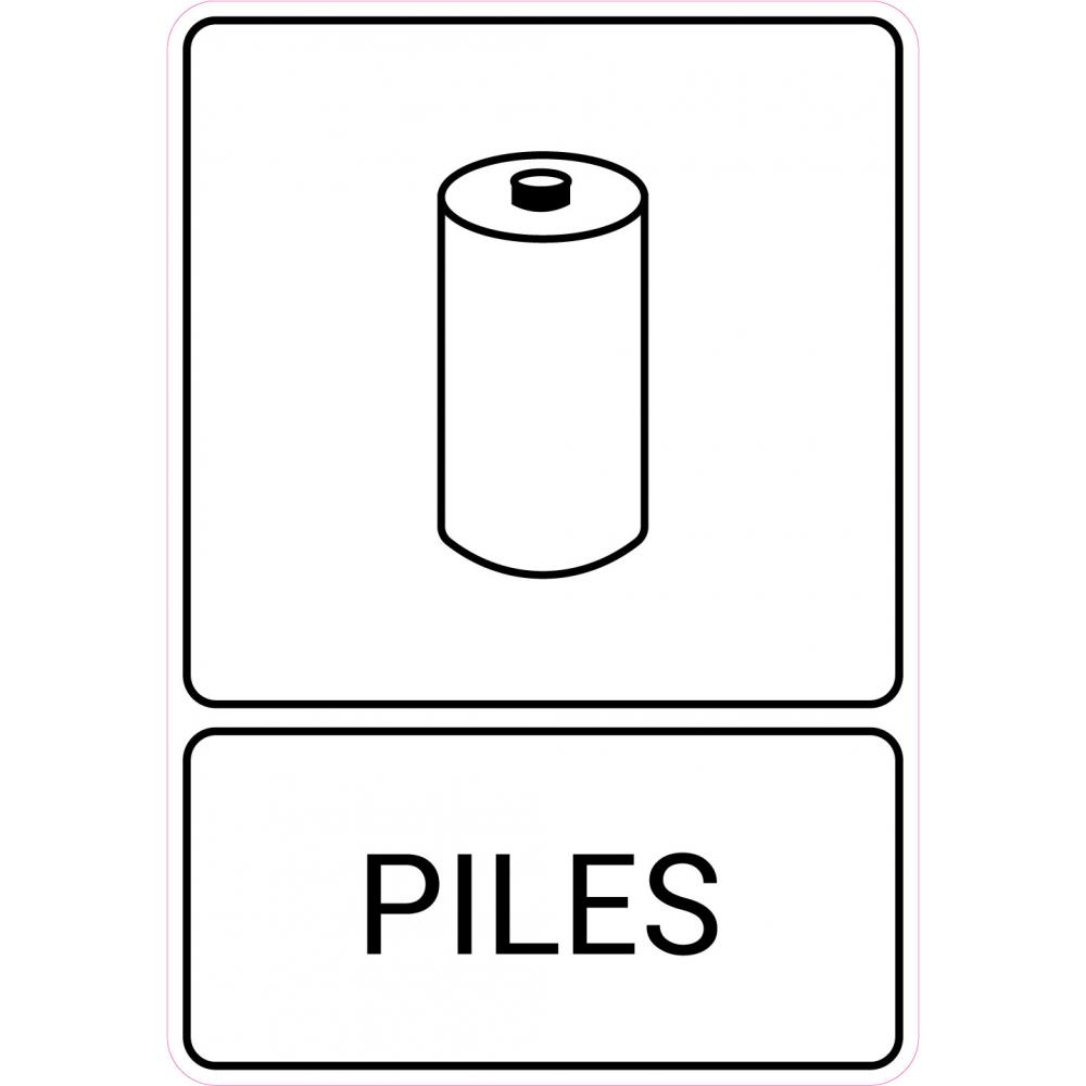 Recyclage pile tri sélectif logo information indication environnement autocollant sticker logo79