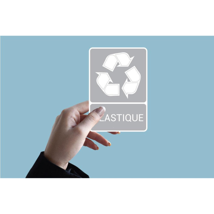 Recyclage plastique tri sélectif logo information indication environnement autocollant sticker logo346