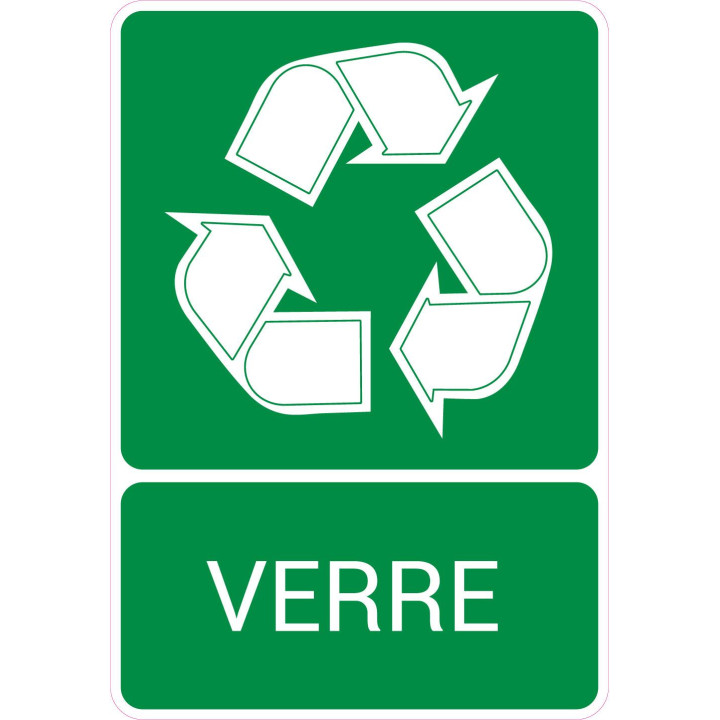 Recyclage verre tri sélectif logo information indication environnement autocollant sticker logo157