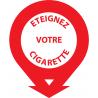 Signalisation "Eteignez vore cigarette" indication information fumée tabac autocollant sticker logo348