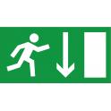 Indication Sortie de secours porte flèche bas information autocollant sticker logo198