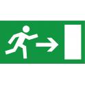 Indication Sortie de secours porte flèche droite information autocollant sticker logo196