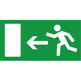 Indication Sortie de secours porte flèche gauche information autocollant sticker logo9863