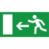 Indication Sortie de secours porte flèche gauche information autocollant sticker logo9863