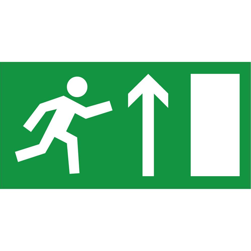 Indication Sortie de secours porte flèche haut information autocollant sticker logo3547