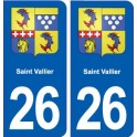 26 Saint-Vallier blason autocollant plaque stickers ville