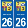 26 Saint-Vallier blason autocollant plaque stickers ville