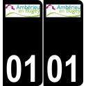 01 Ambérieu-en-Bugey logo autocollant plaque immatriculation auto ville sticker