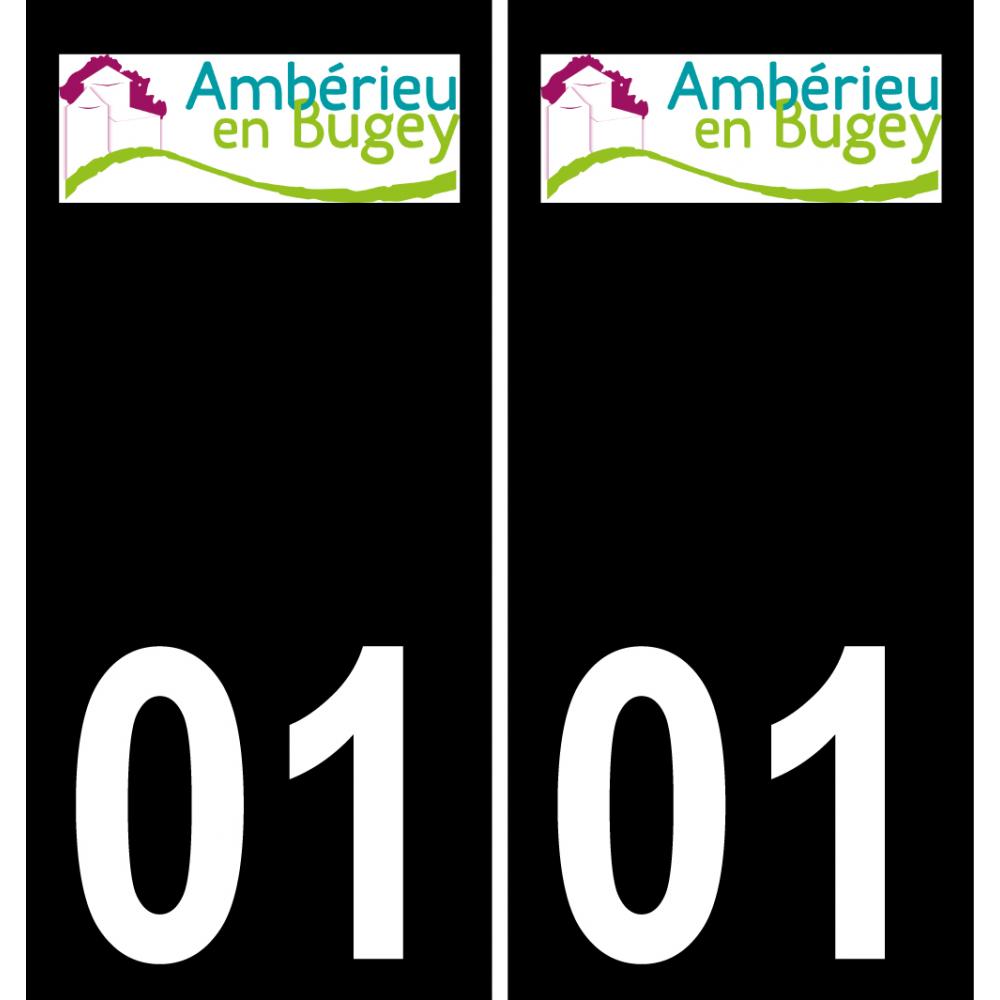 01 Ambérieu-en-Bugey logo autocollant plaque immatriculation auto ville sticker
