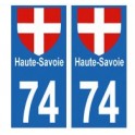 Aufkleber sticker 74 Haute-Savoie platte für motorrad-aufkleber-format motorrad