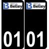 01 Belley logo autocollant plaque immatriculation auto ville sticker