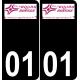 01 Bourg-en-Bresse logo sticker plate registration city