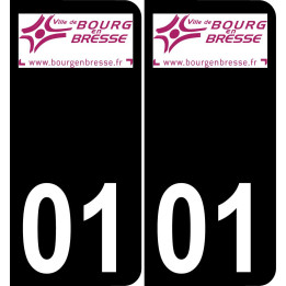 01 Bourg-en-Bresse logo sticker plate registration city