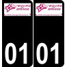 01 Bourg-en-Bresse logo sticker plate registration city
