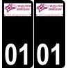 01 Bourg-en-Bresse logo autocollant plaque immatriculation auto ville sticker
