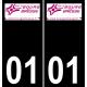 01 Bourg-en-Bresse logo autocollant plaque immatriculation auto ville sticker