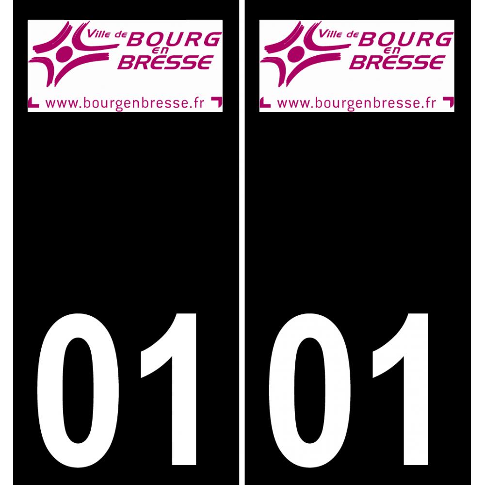 01 Bourg-en-Bresse logo autocollant plaque immatriculation auto ville sticker