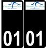 01 Divonne-les-Bains logo autocollant plaque immatriculation auto ville sticker