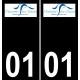 01 Divonne-les-Bains logo autocollant plaque immatriculation auto ville sticker