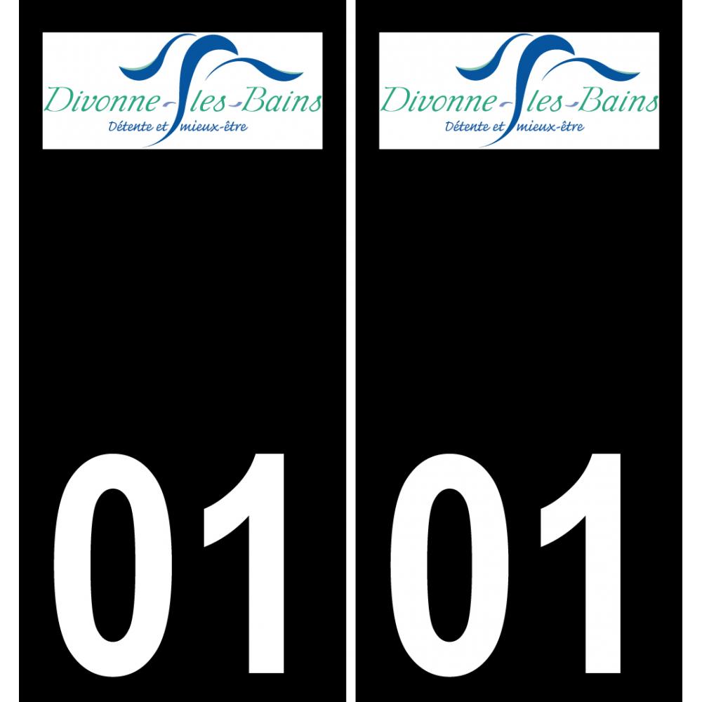 01 Divonne-les-Bains logo autocollant plaque immatriculation auto ville sticker